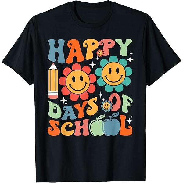 Amazon.com: Retro Smile Face Happy 100th Day Of School Teacher